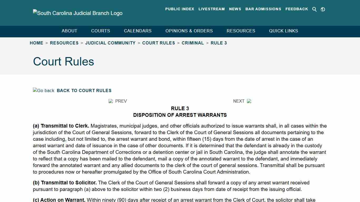 Rule 3 - South Carolina Judicial Branch